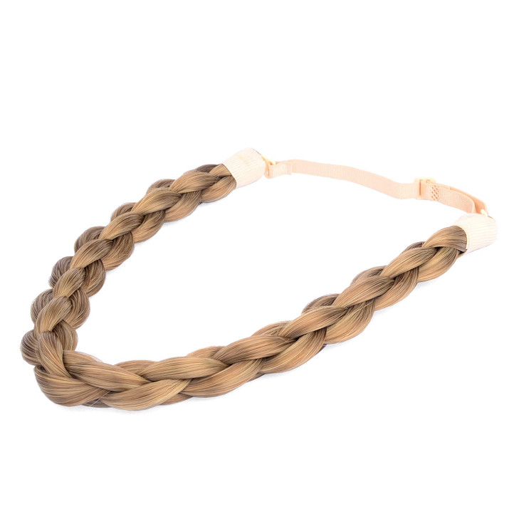 BOBIYA Chubby Narrow Synthetic Hair Braided Headband Classic Chunky Plaited Braids Elastic Stretch Hairpiece Women Girl