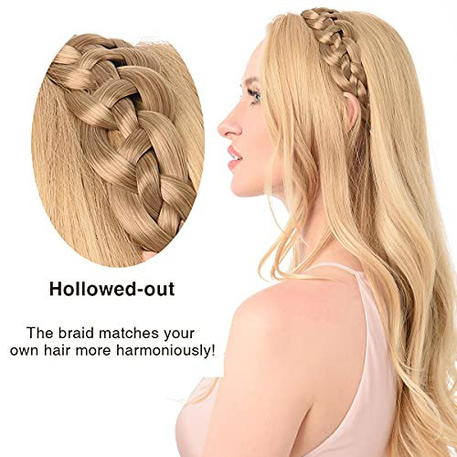 DIGUAN Hollow out Synthetic Hair Braided Headband Hairpiece Women Girl Beauty accessory for Women Highlighted