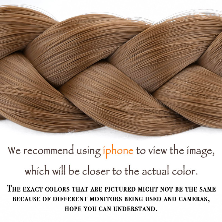 DIGUAN Synthetic Hair Braided Headband Wide Plaited Braids Hairpiece Women Girl Beauty accessory 55g Medium Brown