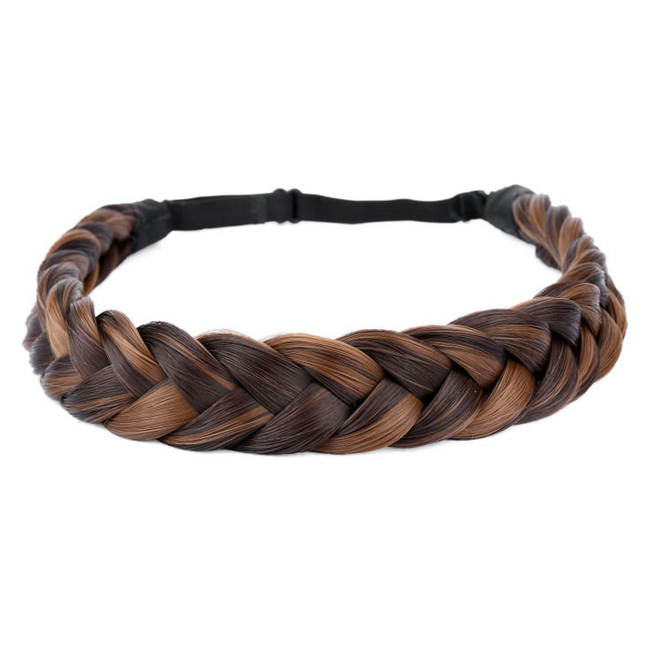 DIGUAN Synthetic Hair Braided Headband Wide Plaited Braids Hairpiece Women Girl Beauty accessory 55g Chocolate Toast