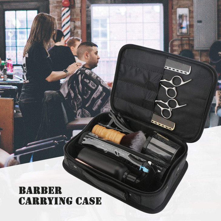 Segbeauty Barber Carrying Case Stylist Tool Storage Bag for Clippers Scissor Clips Trimmer Grooming Kit Hair Styling Acc
