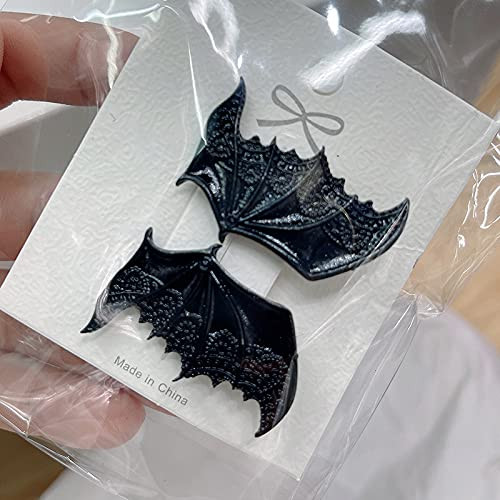 Halloween Gothic Bat Hair Accessories for Girls Metal Bat Wings Hair Barrettes Black Batwings Hair Clips Goth Hair Clips