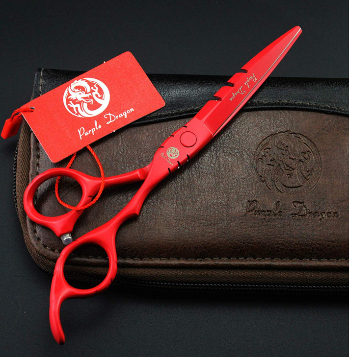 Purple Dragon Professional Japan 440C Hair Salon Cutting Shear and Barber Thinning Scissor Hairdressing Shear Set with B