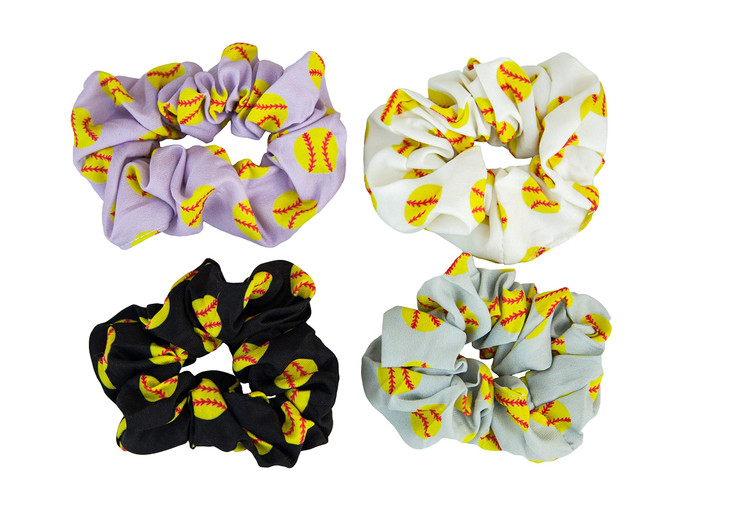 Happie Hare Scrunchies Cotton Rounds Elastic Hair Bands Scrunchy Hair Ties Girls Hair Accessories Gifts for Women 4 Pack