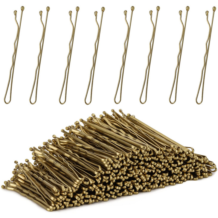Tbestmax 800 Pcs Hair Bobby Pins 2 Inch Gold Hairpins with Box for Women Lady Girls Kids Invisible Wave Hairgrip Barrett