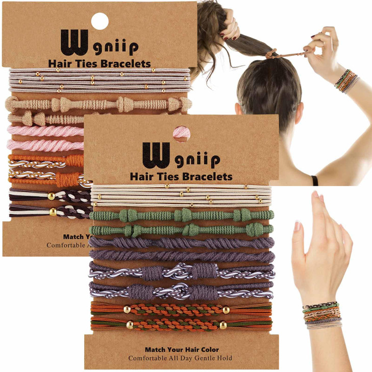 20 Boho Hair Ties in 5 Styles 10 Colors Cute Bracelets for Thin and Thick Hair No Damage Elastics