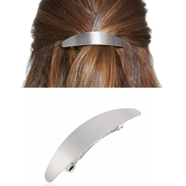 Zeshimb Snap Hair Pin Clip Silver Bun Hair Barrette Metal Hair Holder Clips Spring Minimalist Hair Clips Decorative Hair