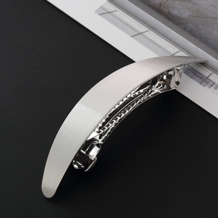 Zeshimb Snap Hair Pin Clip Silver Bun Hair Barrette Metal Hair Holder Clips Spring Minimalist Hair Clips Decorative Hair