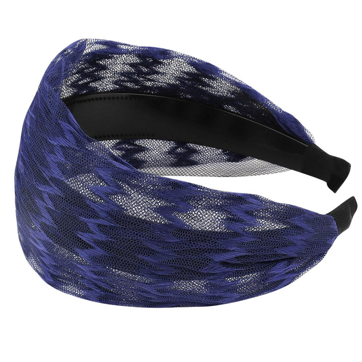 ACOUINT Blue Headband for Women Boho Wide Headbands Thick Headbands with Teeth Large Head Bands for Womens Hair Fashion