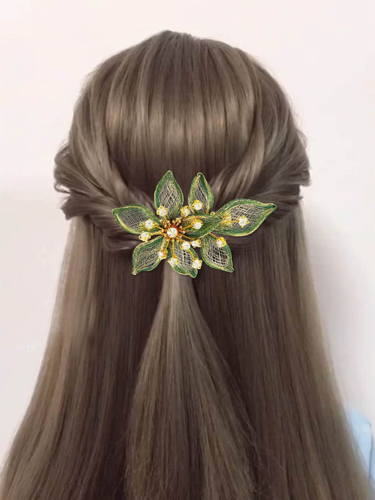 Casdre Flower Bridal Hair Clip Rhinestone Bride Wedding Hair Piece Crystal Hair Barratte Evening Party Hair Accessories