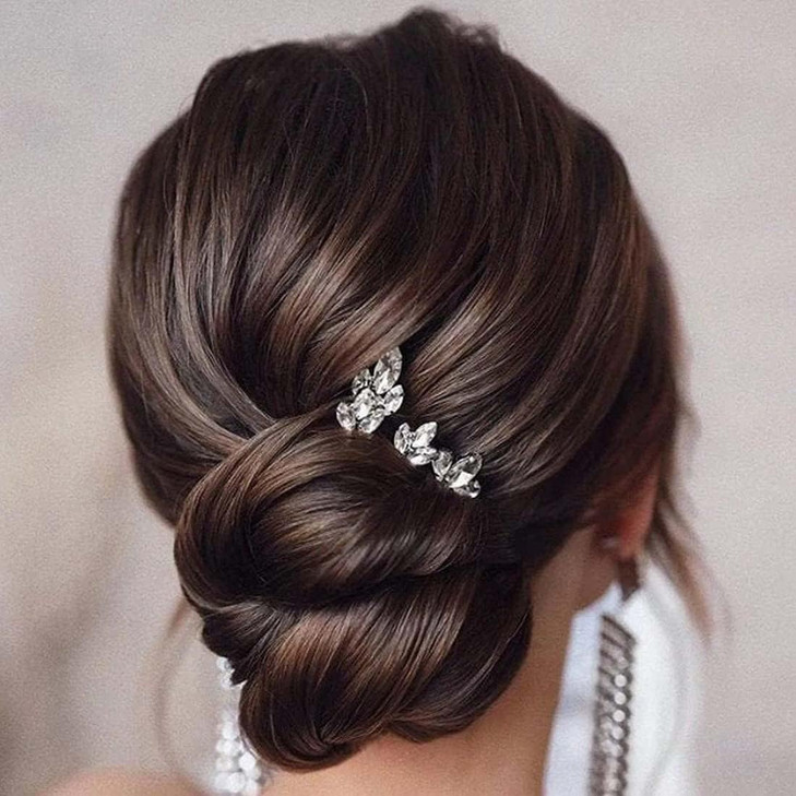 Cubahop Bride Wedding Hair Pins Gold Bridal Crystal Hair Clips Rhinestones Headpieces for Women and Girls Pack of 5