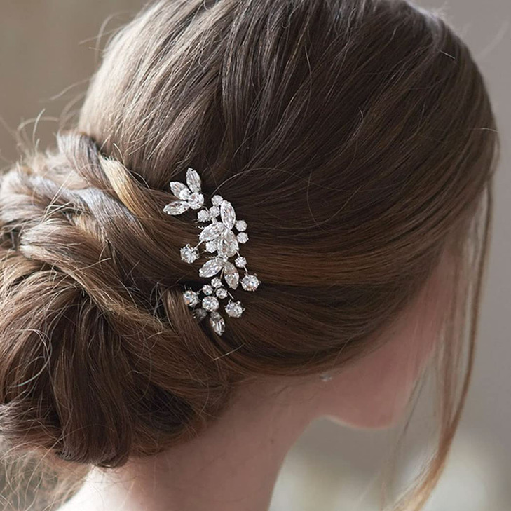 JAKAWIN Bride Wedding Hair Comb Crystal Hair Piece Rhinestone Bridal Hair Accessories for Women HC042 Gold