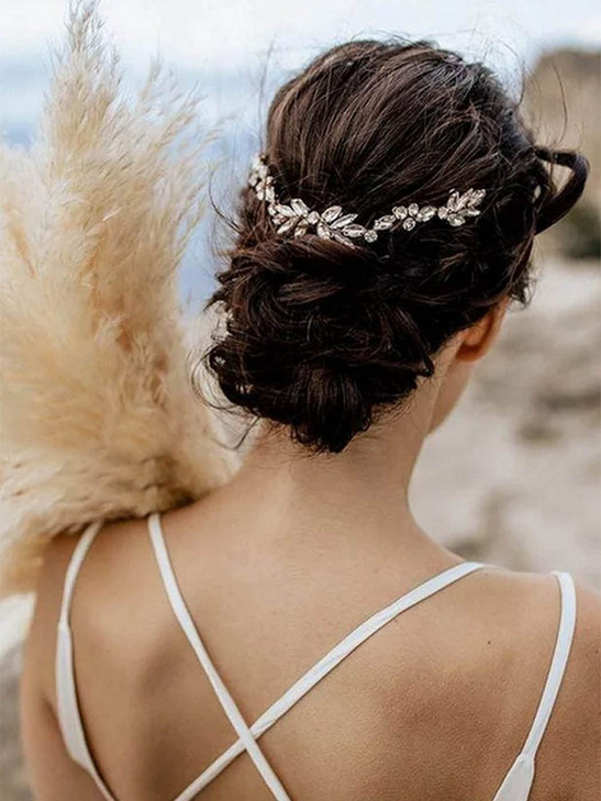Unicra Wedding Crystal Hair Combs Bridal Headpieces Wedding Hair Accessories for Brides Silver