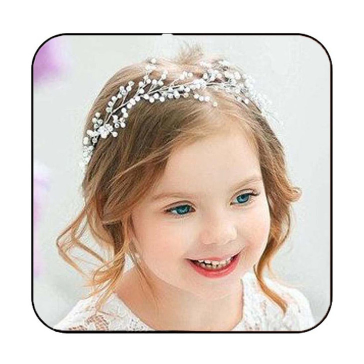 Yean Babys Breath Hair Piece Wedding Hair Vine Silver Rhinestone Headband Bridal Branch Crystal Wreath Crown Bridal Flow
