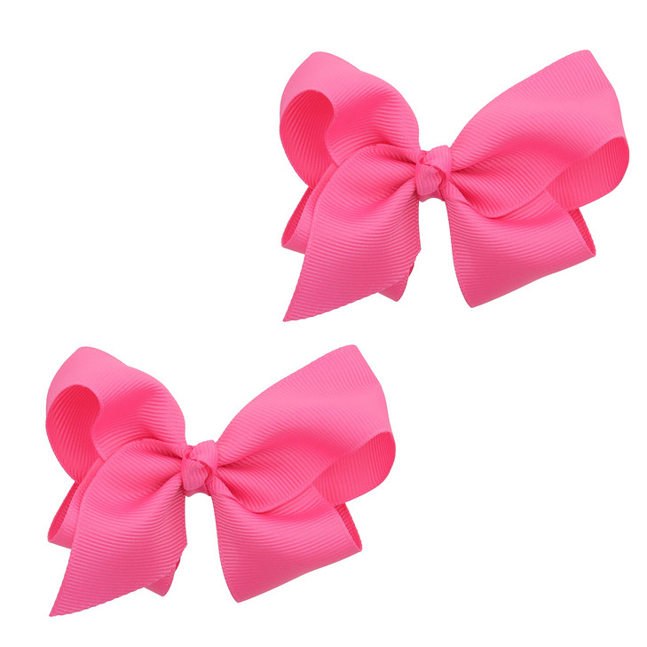 3 Inch Grosgrain Bow for Little Girls Set of 2 Pink