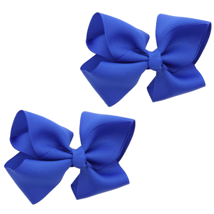 3 Inch Grosgrain Bow for Little Girls Set of 2 Royal