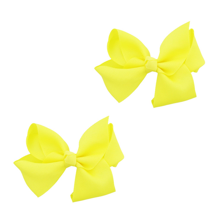 3 Inch Grosgrain Bow for Little Girls Set of 2 Yellow