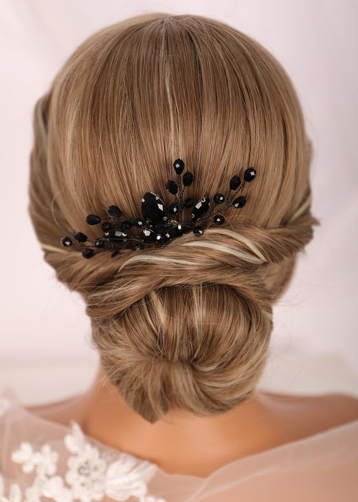 Kercisbeauty Gothic Small Cute Handmade Black Hair Pins Wedding Women Girls Prom Party Hair Jewelry Hair Styling Accesso