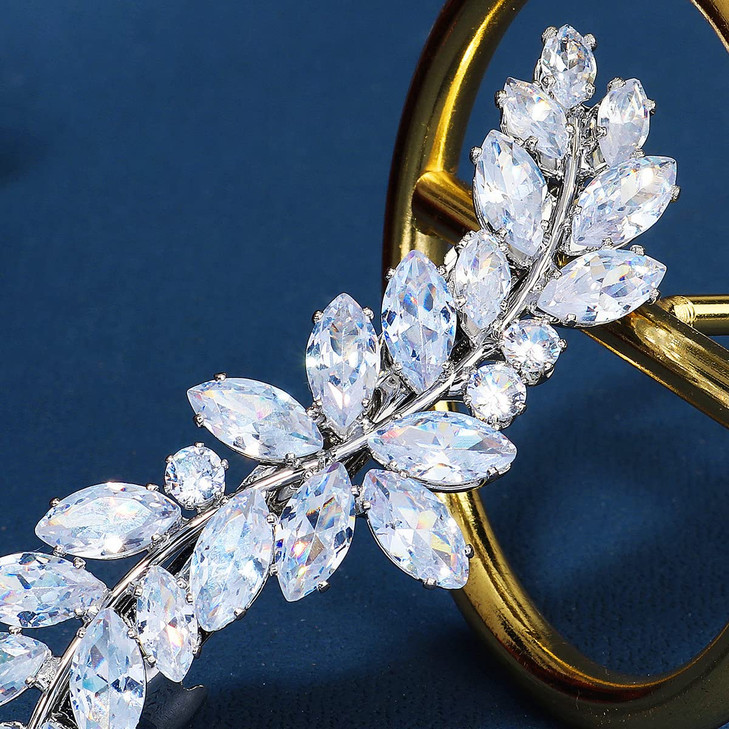 Chargances Crystal Hair Barrette Sparkly Zircon Rhinestone Hair Clip French Design Bridal Hair Clips Elegant Hair Access