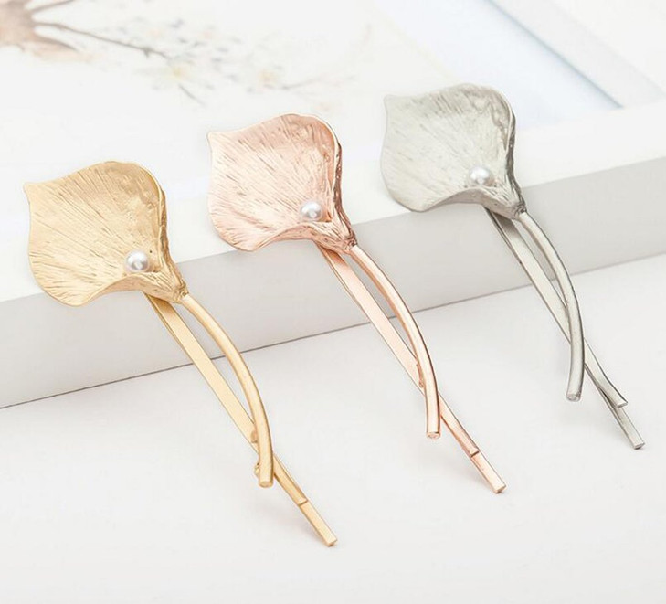 6 Pieces Calla lily Metal Hair Clip Clamps Bobby Pins Hairpin Headdress Accessories