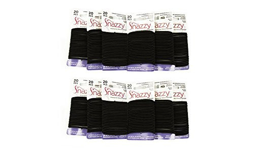 Snazzy Black Hair Bands Thick 240pcs Soft Painless No Damage Hair Elastics Ties Twists 140mm in Length and 4mm in Width