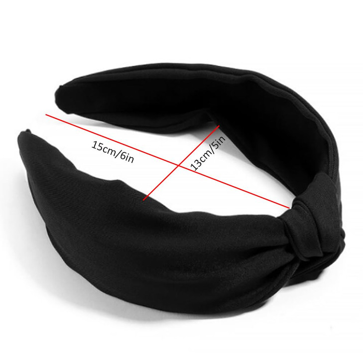 Etercycle Headband for Women Knotted Wide Headband Yoga Hair Band Fashion Elastic Hair Accessories for Women Black