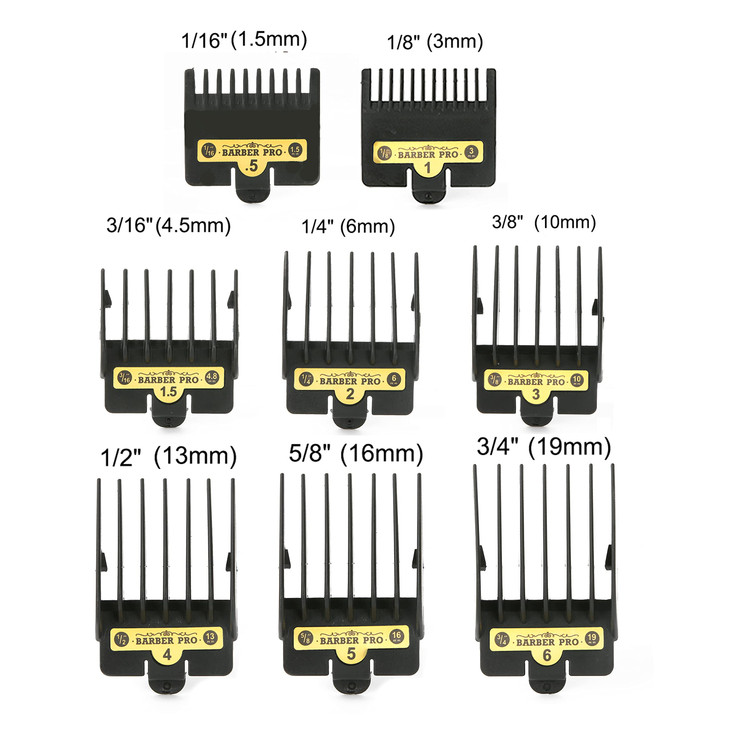 Hair Clipper Guards Guide Combs 8 Pcs Hair Clipper Cutting GuidesCombs from 116inch to 58inch with Screwdriver 2 Guards