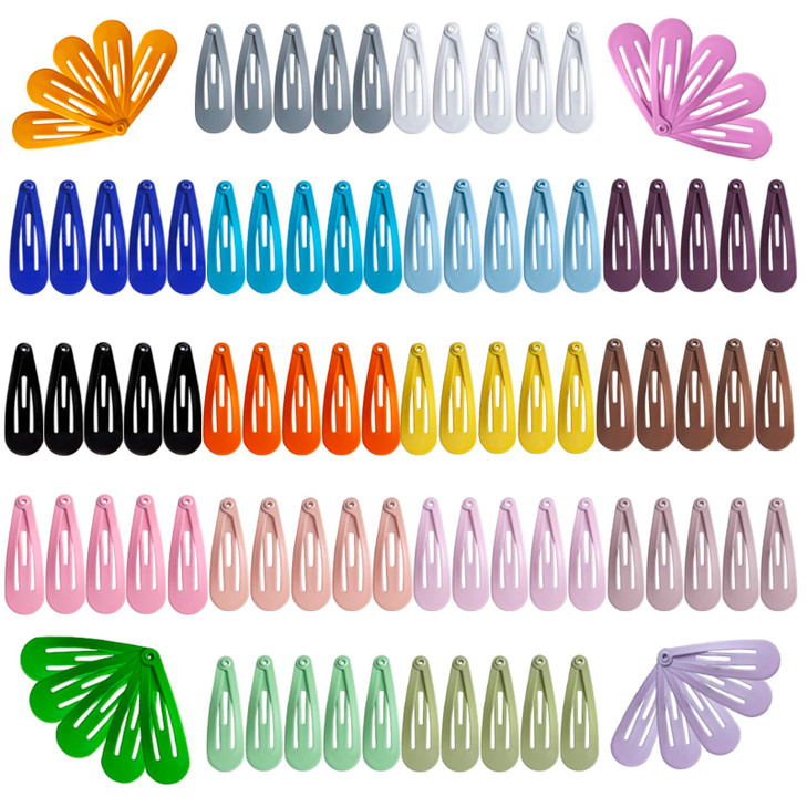 Upgrade Snap Mini Hair Clips 100PCS Kids Metal Non Slip Hair Bow Clips for Girls Toddlers Hair Accessories12 Inch 20 Col