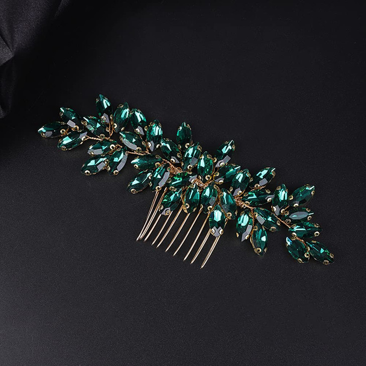 Jumwrit Bride Wedding Hair Comb Rhinestone Bridal Hair Comb Wedding Headpiece Handmade Hair Accessories for Bridesmaid W