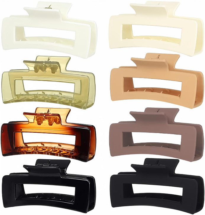 laxizar Hair Claw Clips 8 PCS 41 Inch Barrettes Rectangle Shape Clips Fashion Hair Clips