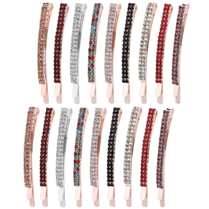 18 Pieces Rhinestone Bobby Pins Crystal Hair Clips Hair Pin Sparkling Hair Barettes Sytling Decorative Accessories for W