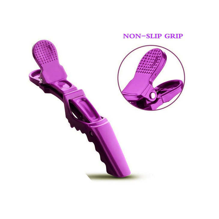 BEINY 6Pcs Plastic Non Slip Hair Clips Professional Hairdressing Styling Sectioning Clips Salon Alligator Clips for Thic
