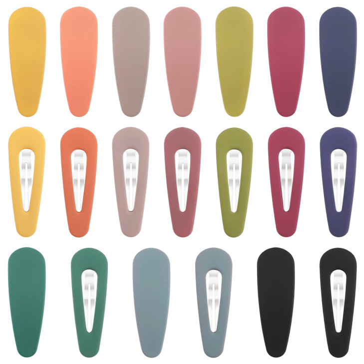 Boobeen 20 Pack Hair Clips Acrylic Metal Snap Hair Clips for Women Matte Hair Barrettes for Girls Hairpins Fashion Acces