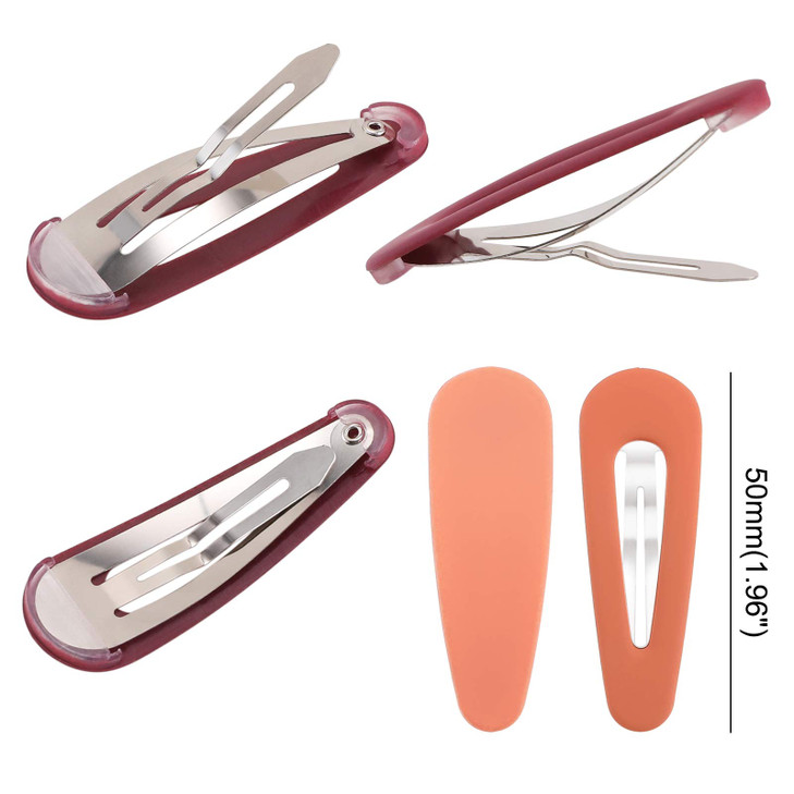 Boobeen 20 Pack Hair Clips Acrylic Metal Snap Hair Clips for Women Matte Hair Barrettes for Girls Hairpins Fashion Acces