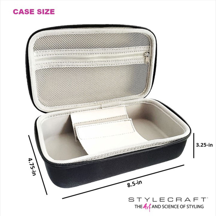 Stylecraft Professional Hair Clipper Trimmer Shaver Barber Carry or Storage Case with Zipper and Mesh Pocket Black