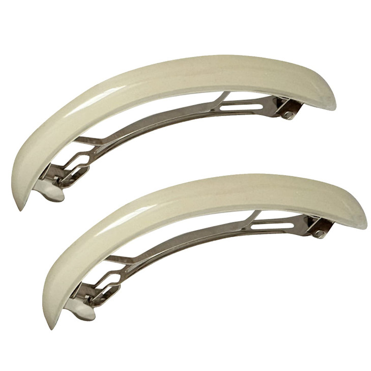 2 Pack Vivid Color Curved French Acetate Barrettes Hair Clips Metal Spring Clips Ponytail Barrette Hairstyle Hair Grip N