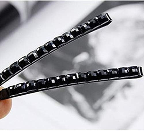 2pcs Rhinestone Barrettes for Women Black Crystal Diamond Bobby PinClip BangsBuling Hair Pin HairpinMetal Hair Clip Spar