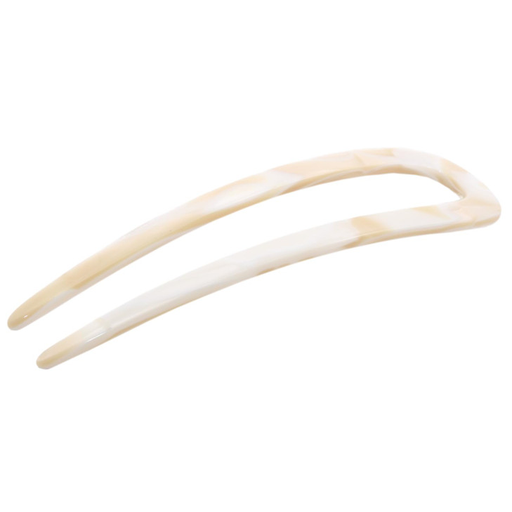 French Amie Ivory White Cream Handmade Large Cellulose Acetate Chignon Bun Holder U Hair Pin Stick Ivory white cream