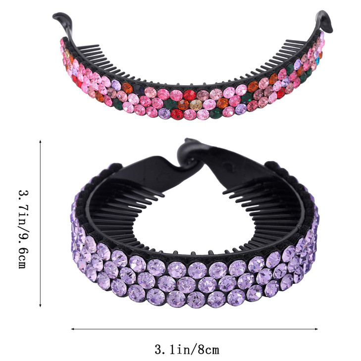 Rhinestone Hair Clip for Women 5Pack Halfballoon Nest Expanding Hairpin Girls Hair Claws Hair Bun Holders Accessories mi