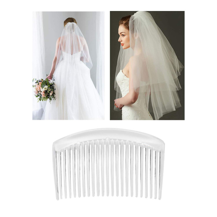 28 Pack Clear White Small Plastic Hair Side Comb With Long Teeth Hairpins Grips Barrettes Clamps Bows for Women Bridal W