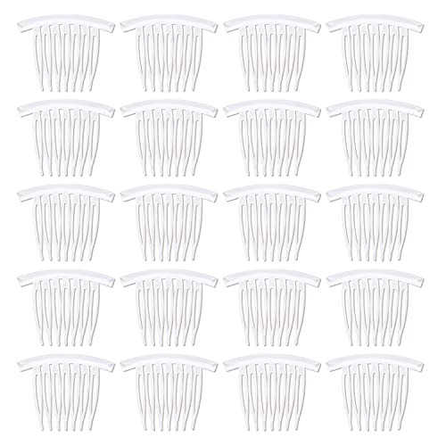 Lawie 20 Pack 4 Inch Clear White Plastic Hair Side Comb With Long Teeth Hairpins Grips Barrettes Clamps Bows for Women B