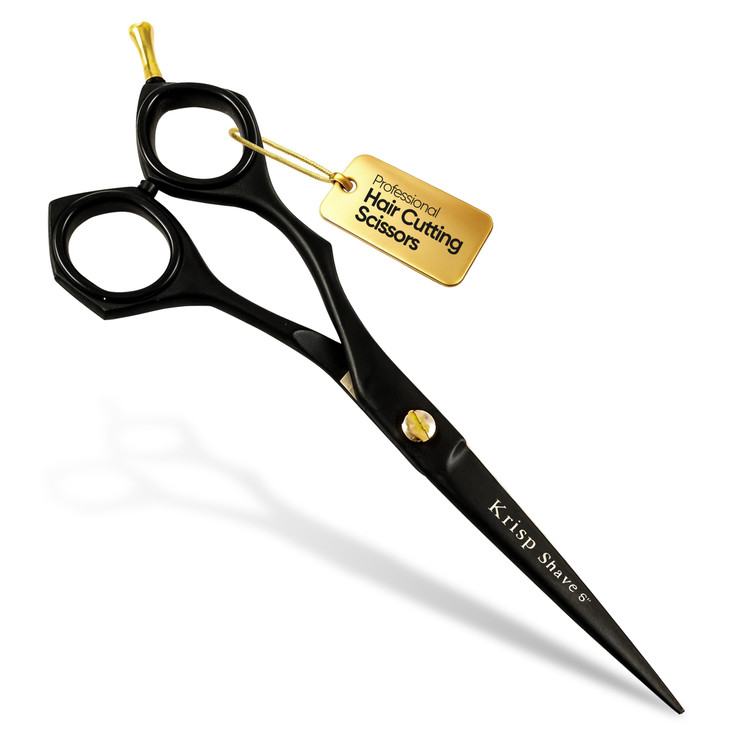 Professional Hair Cutting Scissors Krisp Shave Stainless Steel Barber Salon Quality Scissor 6 Inch Shears for Mens Beard