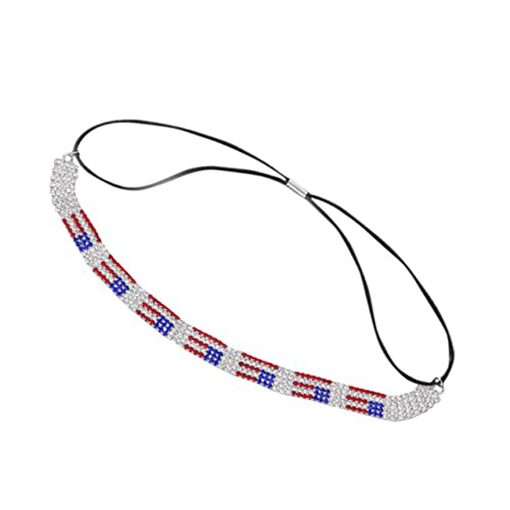 BinaryABC American Flag Rhinestone Hair Band4th of July Patriotic Sparkly Headband Fourth of July Mmemorial Day Hair Acc