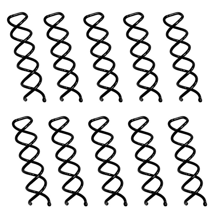 10PCS Spiral Hair Pins NonScratch Ball Tips Screw Pins for DIY Hair Style Black
