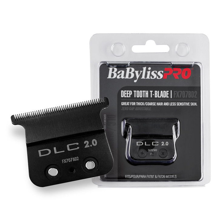 BaBylissPRO Barberology Deep Tooth DLC 2 Replacement Blade for Outlining Hair Trimmers FX707BD2 Black