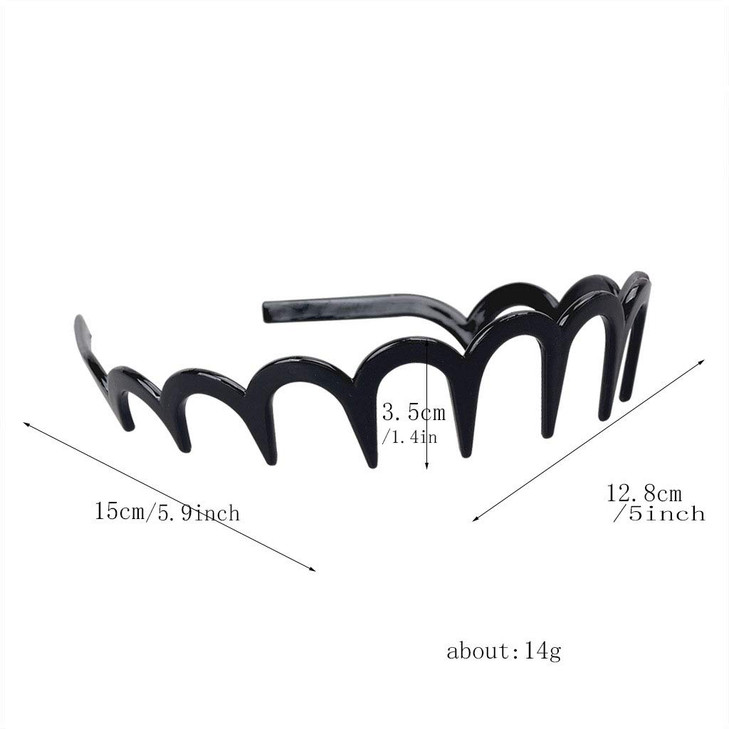 Fodattm 2PCS Zig Zag Shark Tooth Hairband Plastic Headband Hair Comb Women Hair Hoop Hair Accessories E