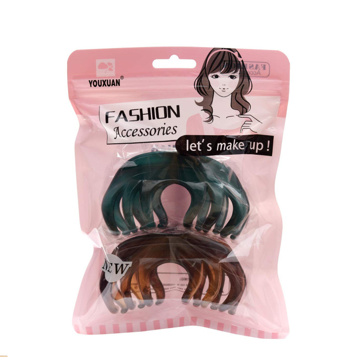 Youxuan Hair Claw for Women 4 Inch Pretty Hair Clip Hair Grip for Thick Hair Coffee and Niagara blue