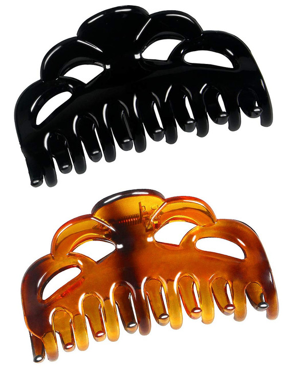 ACCGLORY Medium Hair Claw Clips for Women Fine Hair Plastic Claw Clamps Clips in Set ArcBlackBrownish RedM
