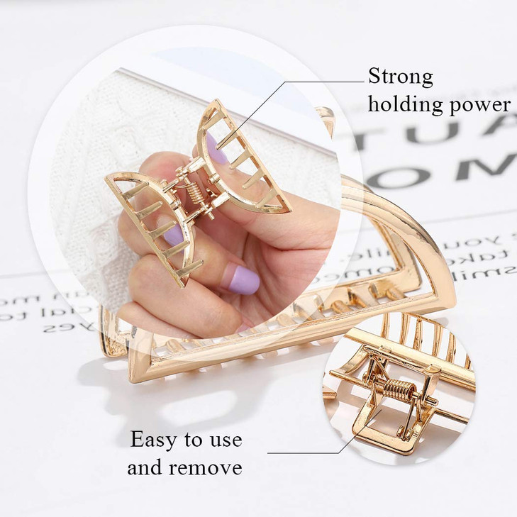 Brinie Hair Claw Gold Hair Clips Mini Non Slip Claw Clips Hair Accessories Daily Party Gift for Women and Girls 2 PCS
