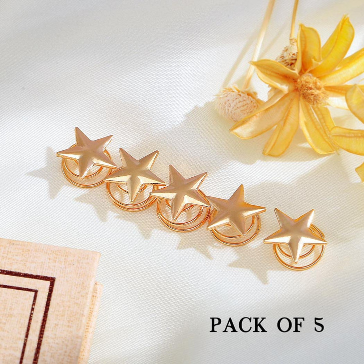 Unicra Gold Hair Pins Star Hair Clips Bridal Hair Piece Wedding Hair Accessories for Women and Girls Pack of 5 Gold